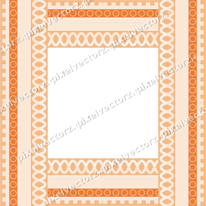 Decorative picture frame border in blue and orange with step band