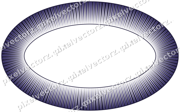 Decorative line art frame in orange and blue with oval and dentil