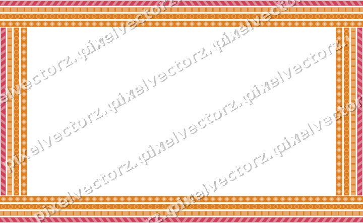 Decorative picture frame border in red and orange with diagonal band