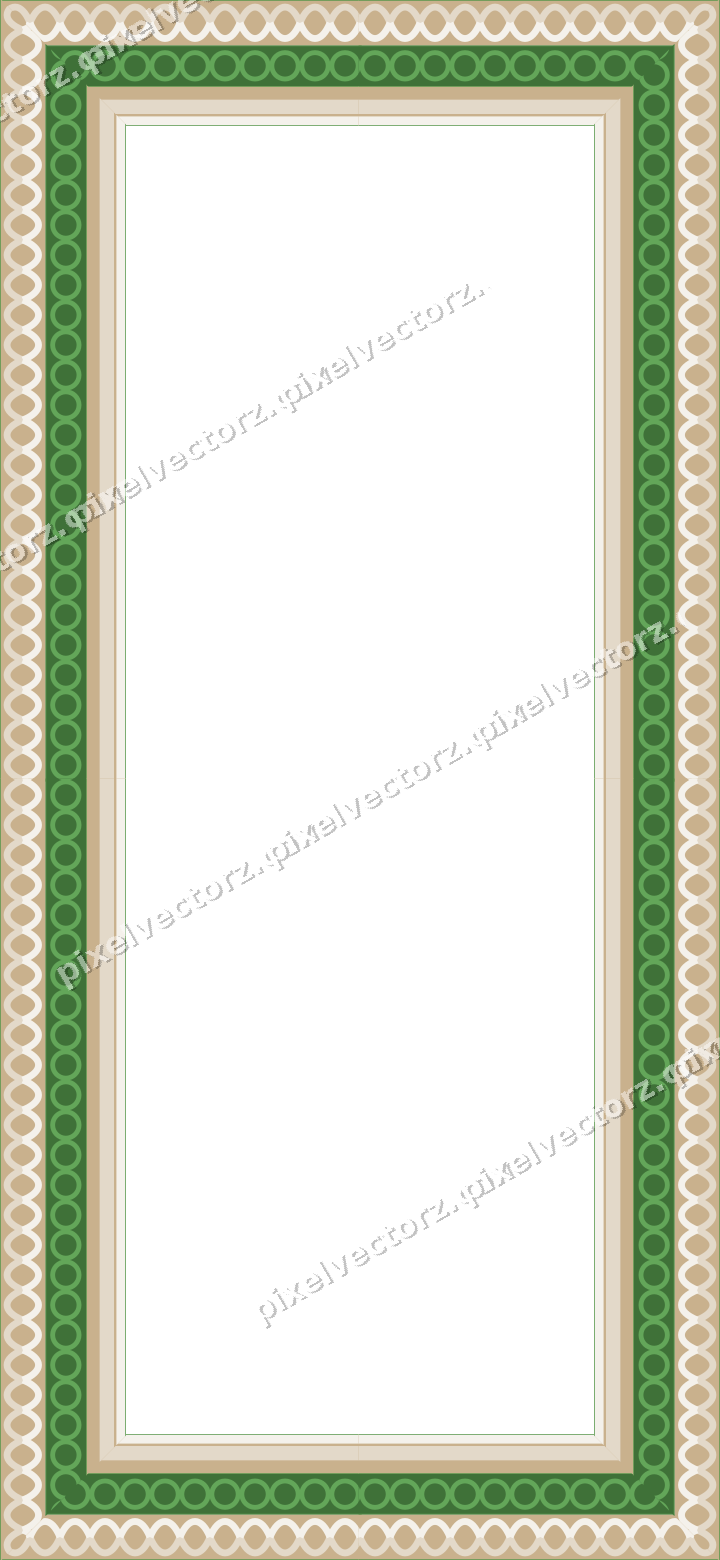 Decorative picture frame border in lime and yellow with ring chain