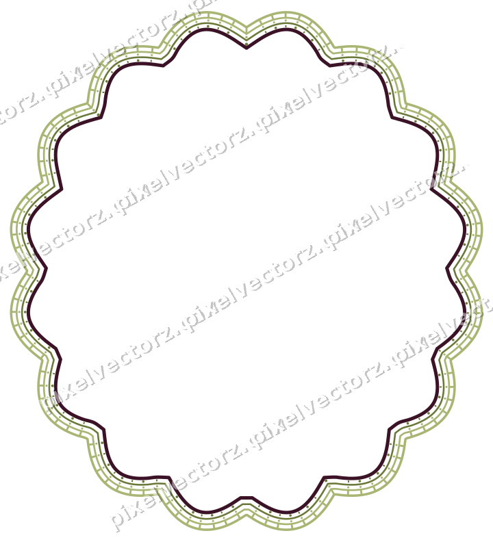 Decorative line art frame in lime and pink with oval