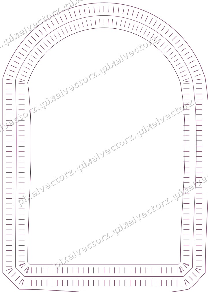 Decorative line art frame in dark magenta and lime with label plaque