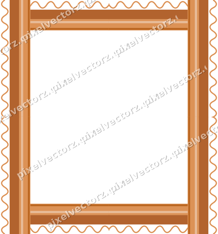 Decorative picture frame border in orange and teal with wave band