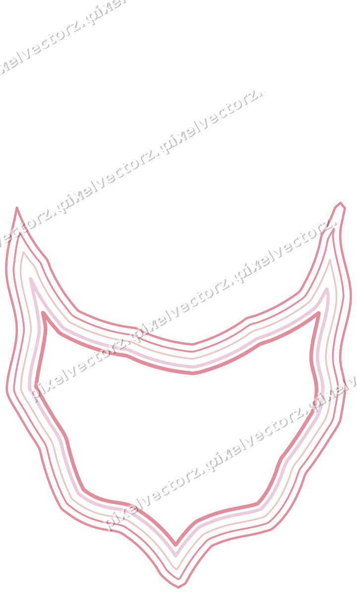 Decorative line art frame in pale pink and pale red with label plaque