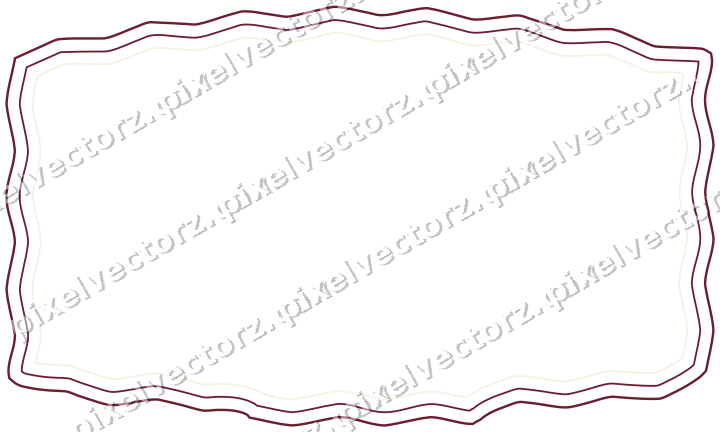 Decorative line art frame in dark pink and red with label plaque