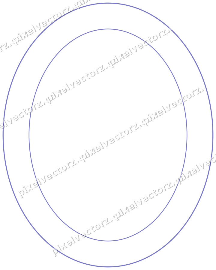 Decorative line art frame in purple and blue with oval