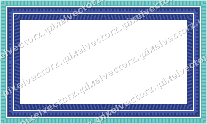 Decorative picture frame border in blue and cyan with dentil