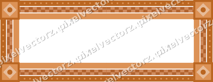 Decorative picture frame border in orange and teal with dot row