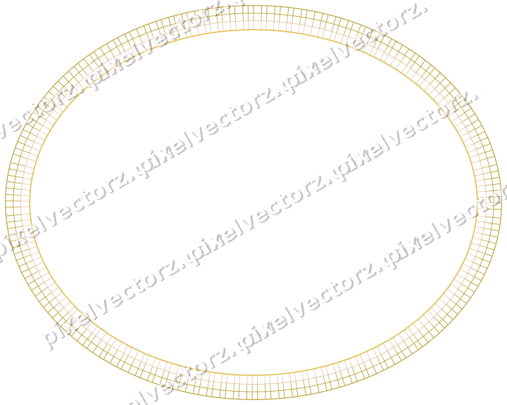 Decorative line art frame in amber and pale orange with oval