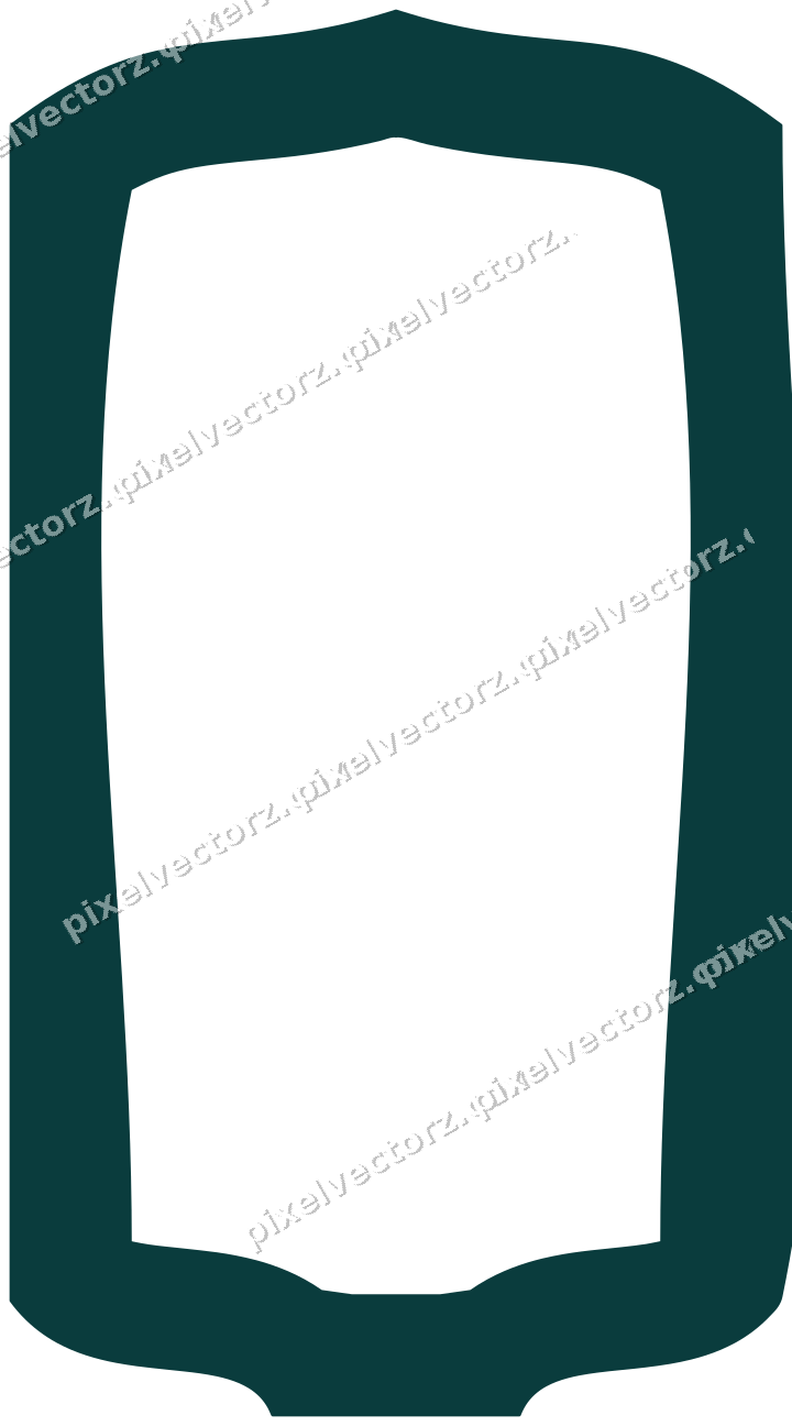 Decorative line art frame in orange and teal with label plaque