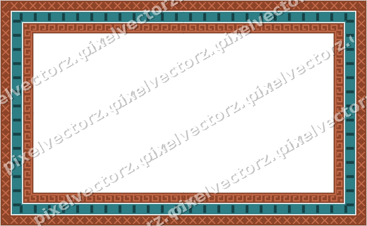 Decorative picture frame border in dark teal with cross band