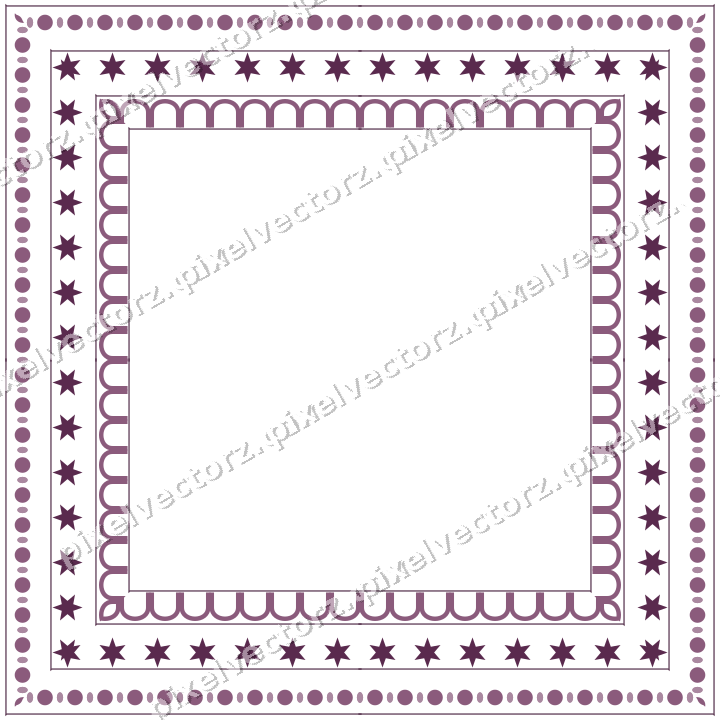 Decorative picture frame border in dark magenta with bead and reel