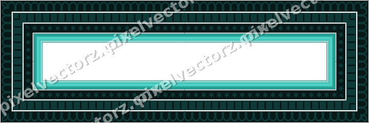 Decorative picture frame border in orange and teal with star band