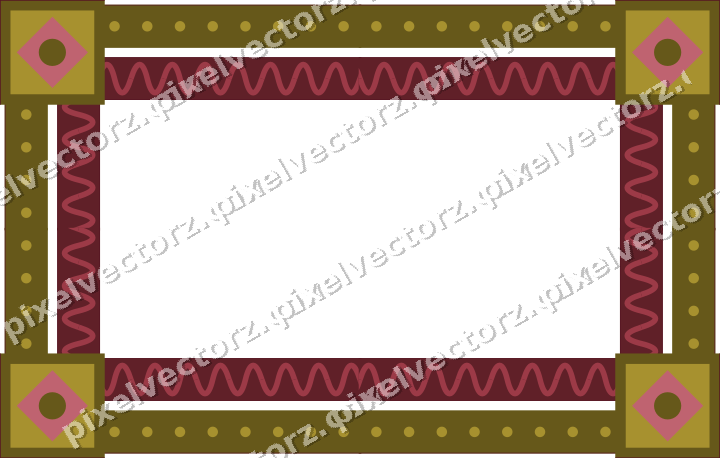 Decorative picture frame border in dark pink and red with dot row