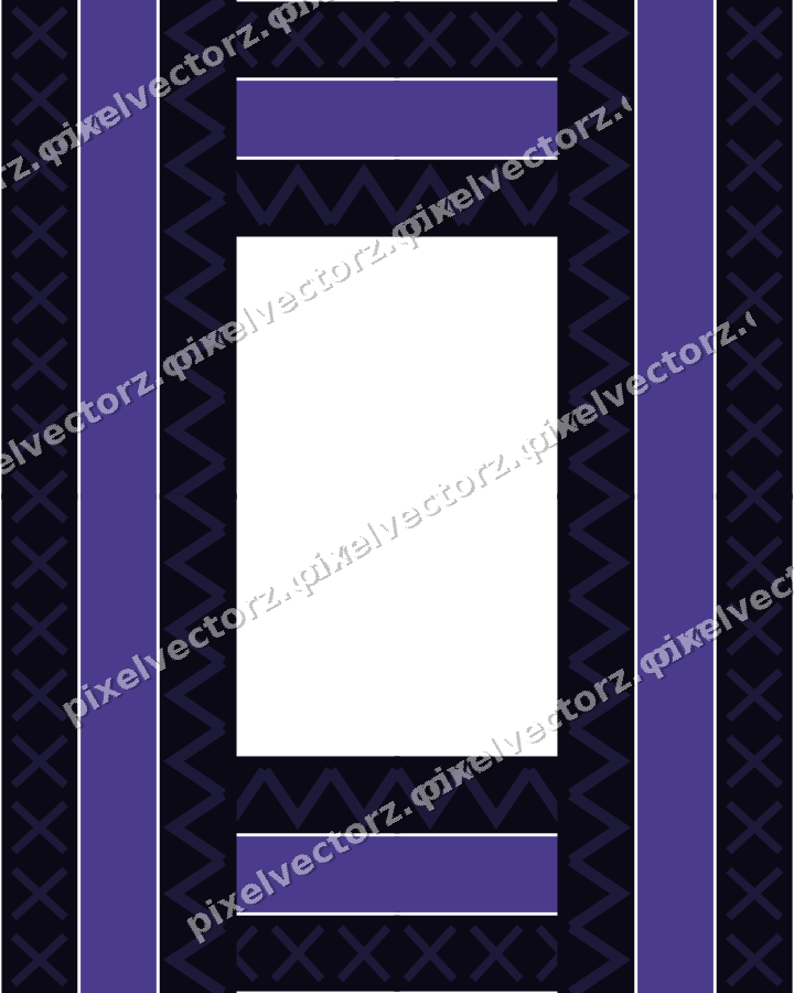 Decorative picture frame border in orange and blue with cross band