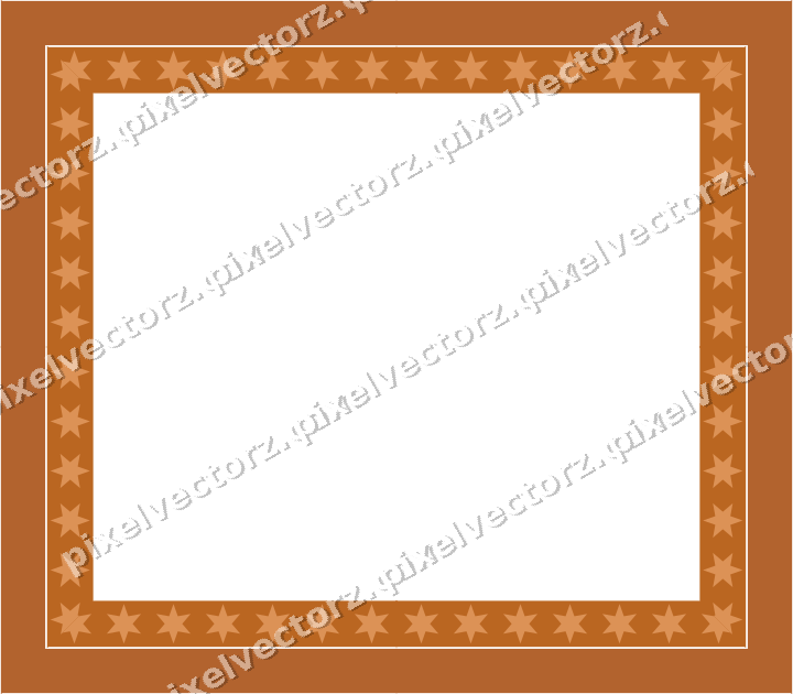 Decorative picture frame border in orange and teal with star band