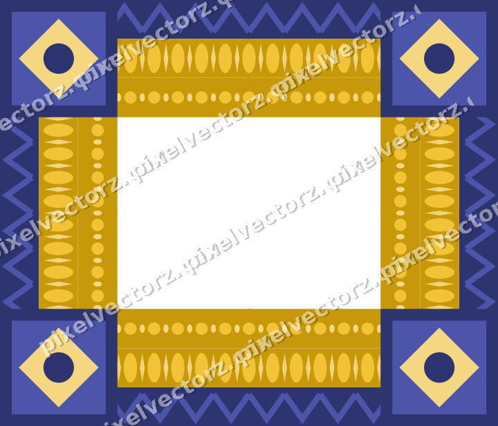 Decorative picture frame border in dark blue with egg and dart