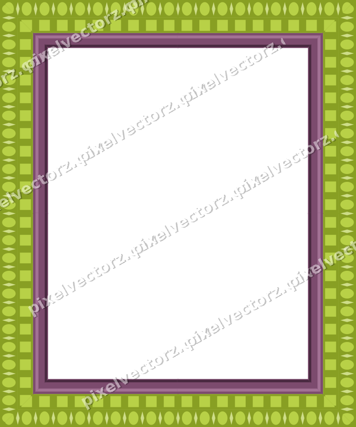 Decorative picture frame border in dark magenta and lime with dentil