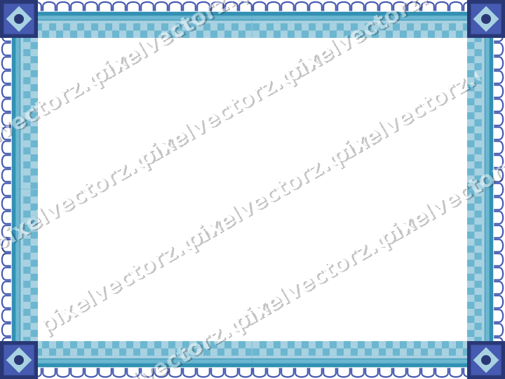Decorative picture frame border in blue and cyan with arcade frieze