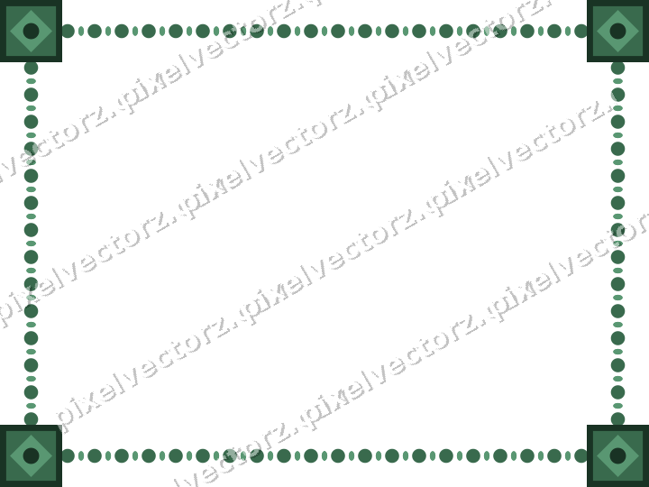 Decorative picture frame border in dark green with bead and reel