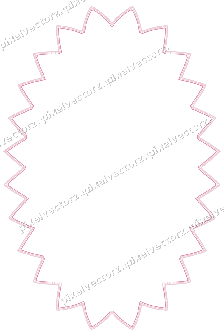 Decorative line art frame in pale pink and pale red with oval