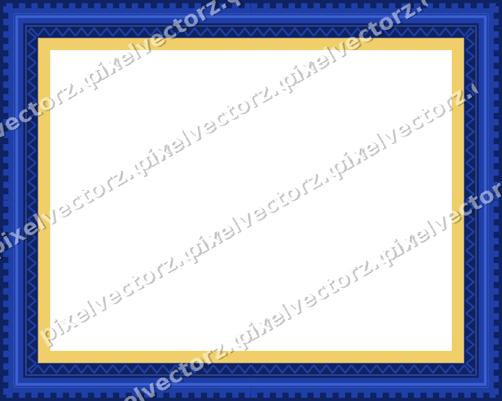 Decorative picture frame border in amber and blue with zigzag