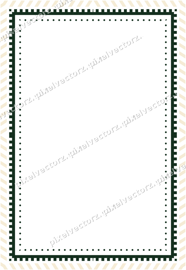 Decorative picture frame border in dark green and amber with step band