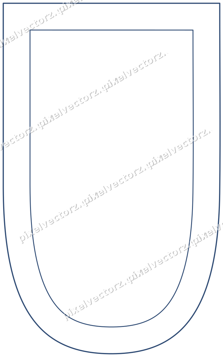 Decorative line art frame in dark blue and amber with shield