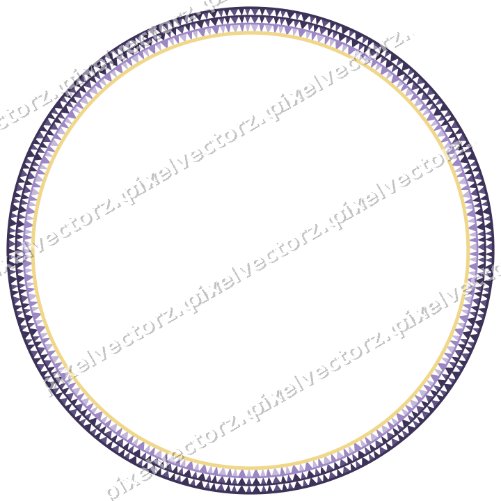Decorative line art frame in amber and purple with oval and dentil