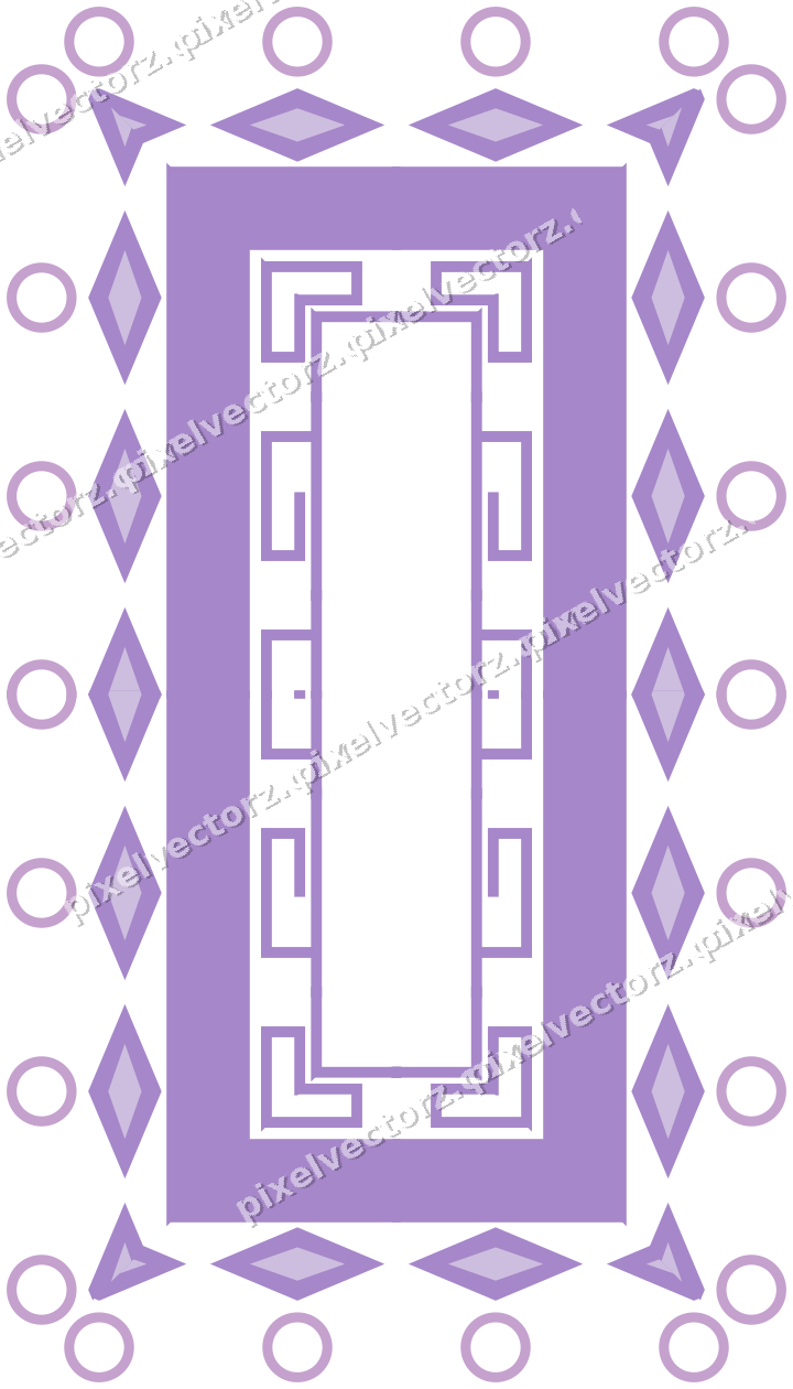 Decorative picture frame border in purple and blue with ring chain