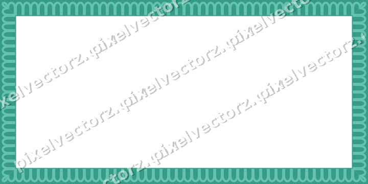 Decorative picture frame border in green and teal with arcade frieze