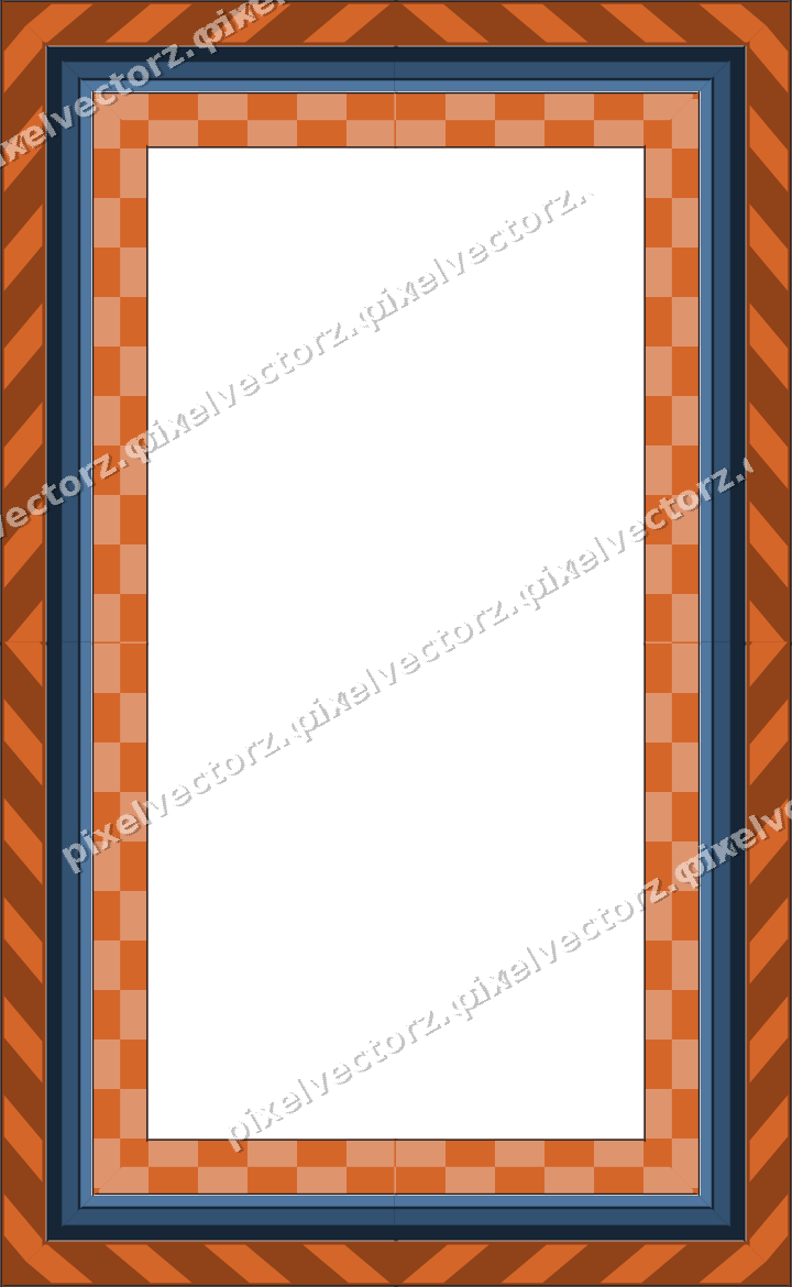 Decorative picture frame border in dark blue with diagonal band