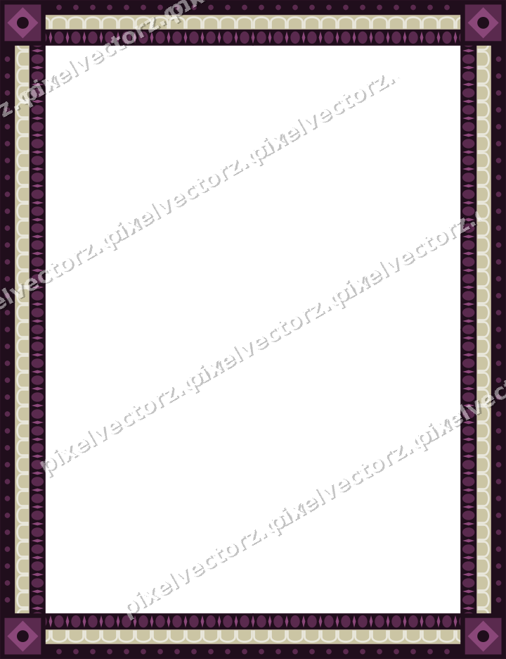 Decorative picture frame border in dark magenta and lime with dot row