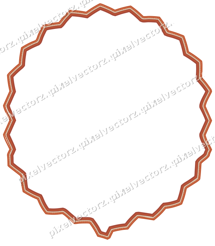 Decorative line art frame in orange and amber with label plaque