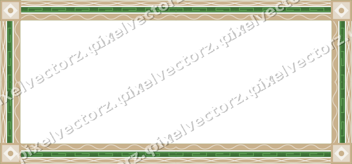 Decorative picture frame border in lime and yellow with greek key