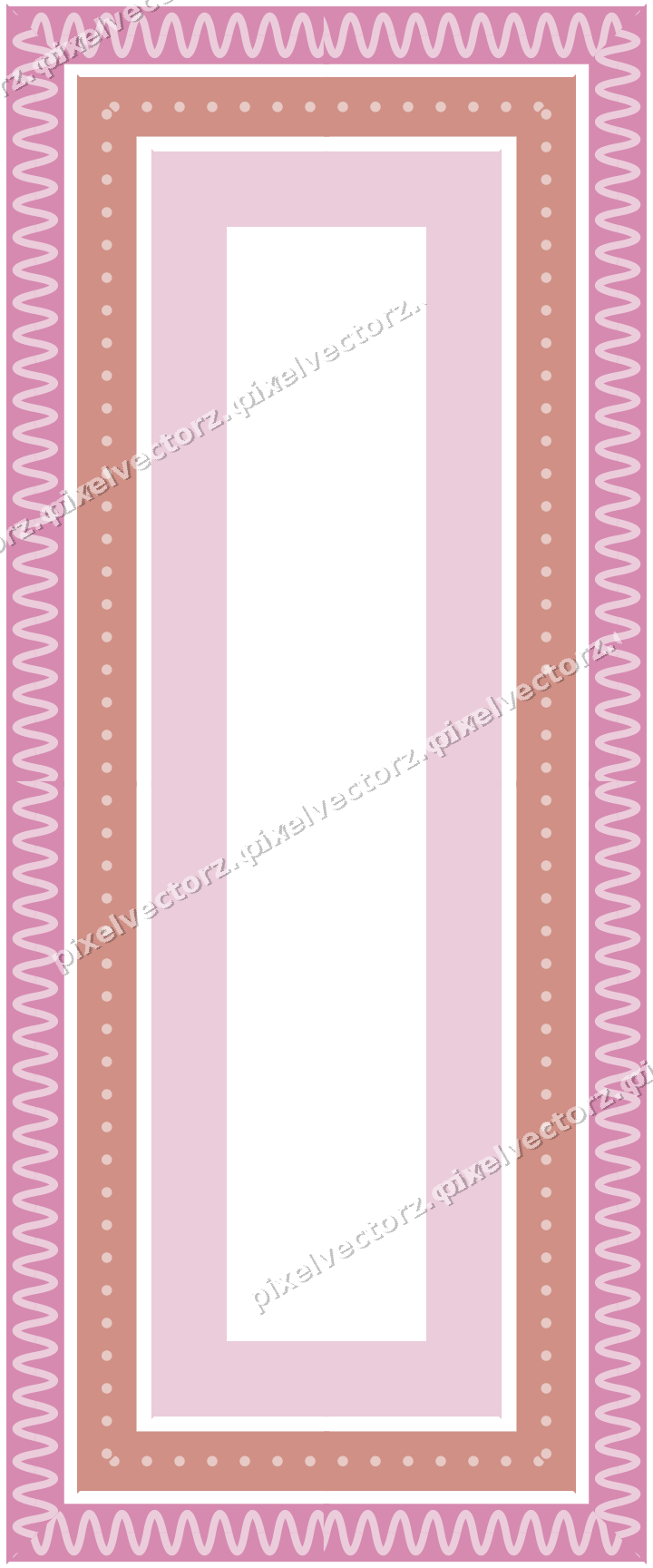 Decorative picture frame border in pale pink and pale red with dot row