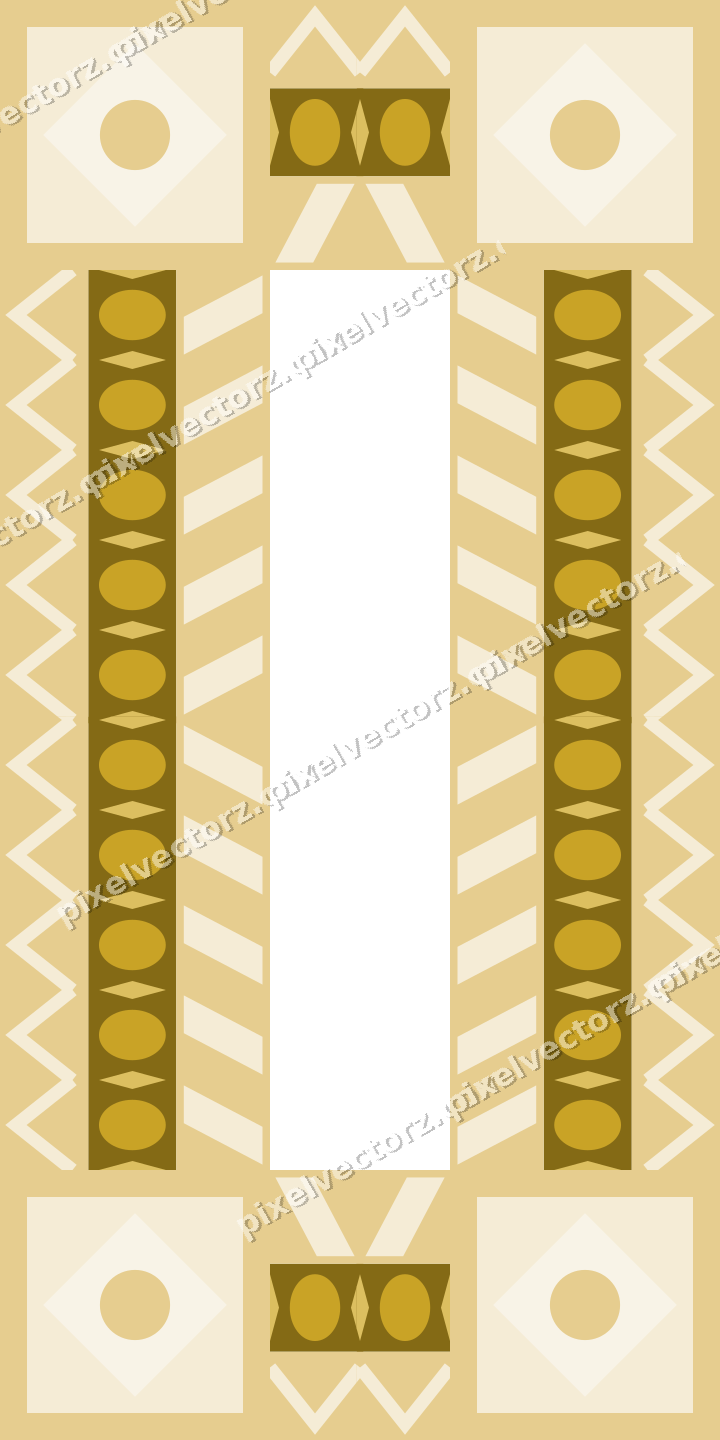 Decorative picture frame border in dark green and amber with zigzag