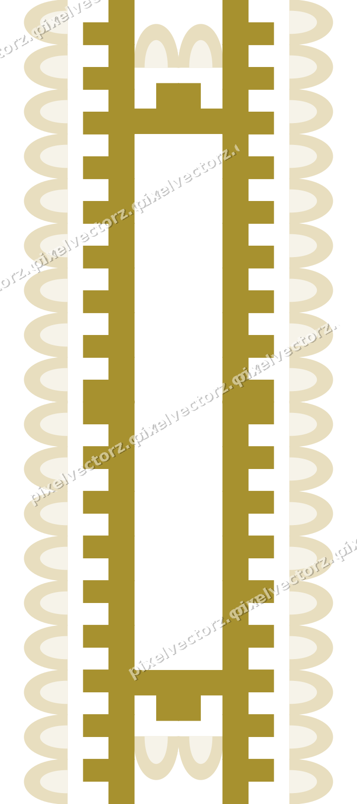 Decorative picture frame border in dark pink and red with scale band