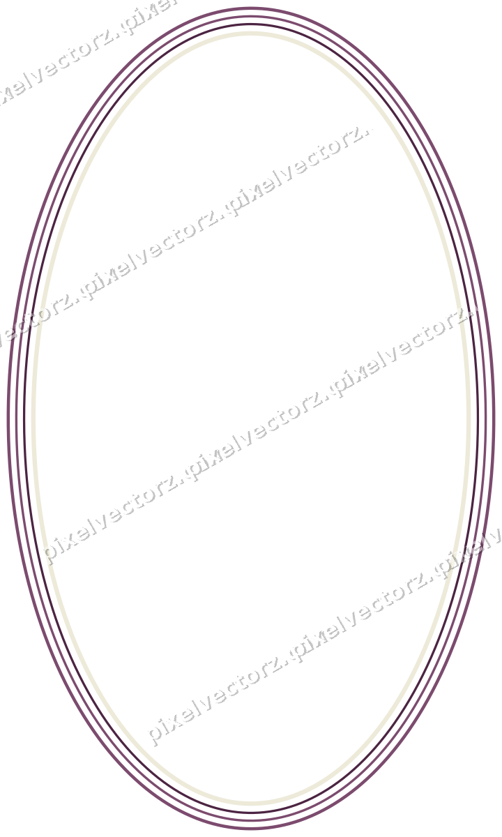 Decorative line art frame in dark magenta and lime with oval