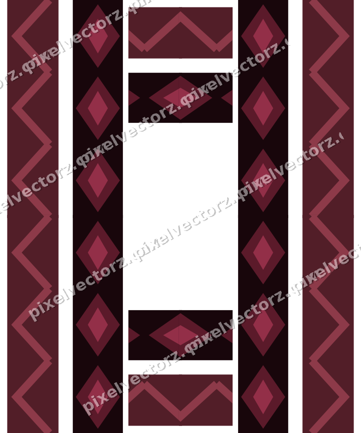 Decorative picture frame border in dark pink and amber with zigzag