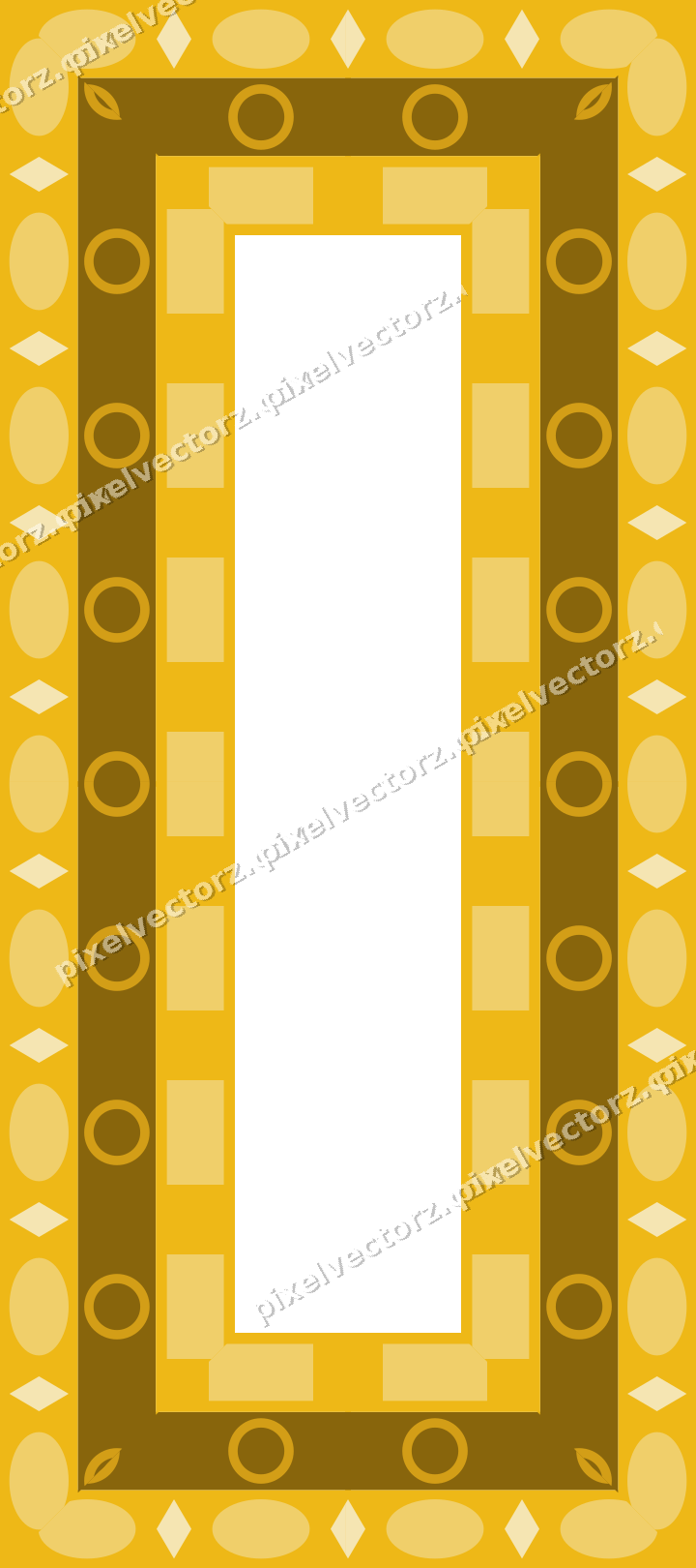 Decorative picture frame border in amber and blue with egg and dart