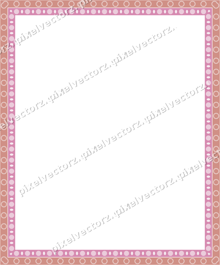 Decorative picture frame border in pale pink with ring chain