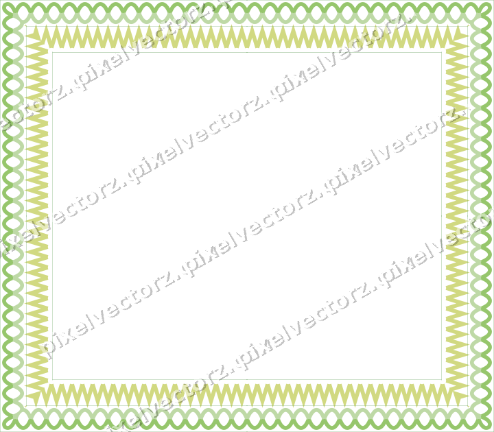 Decorative picture frame border in lime and yellow with zigzag