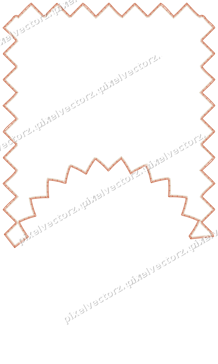 Decorative line art frame in orange and amber with label plaque