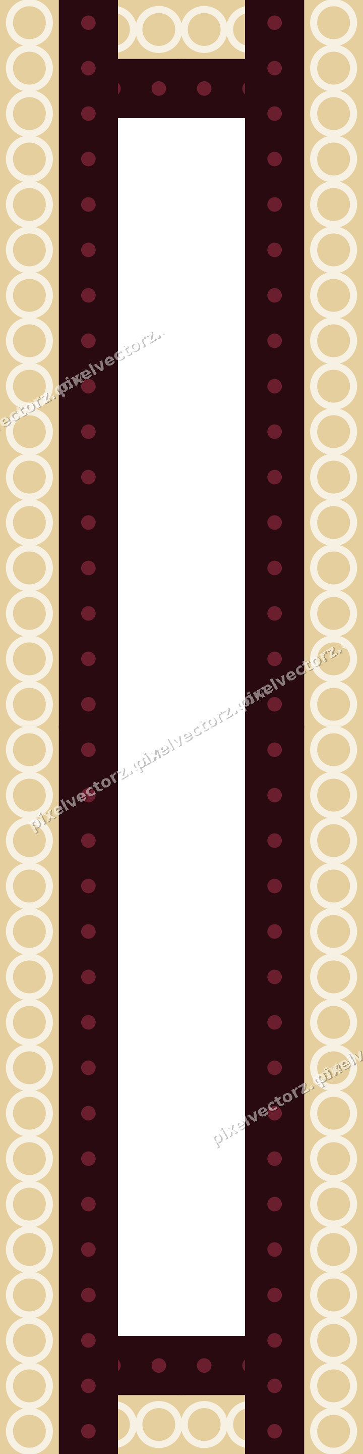 Decorative picture frame border in dark pink and red with dot row