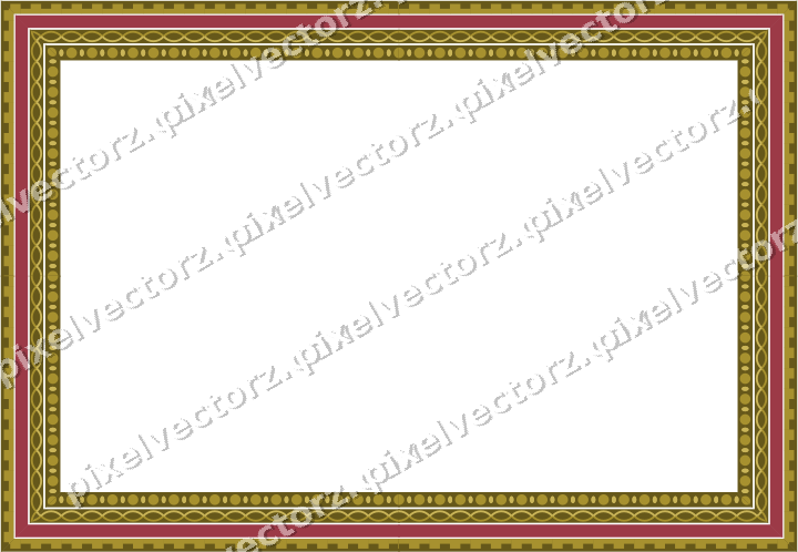 Decorative picture frame border in dark pink and red with step band
