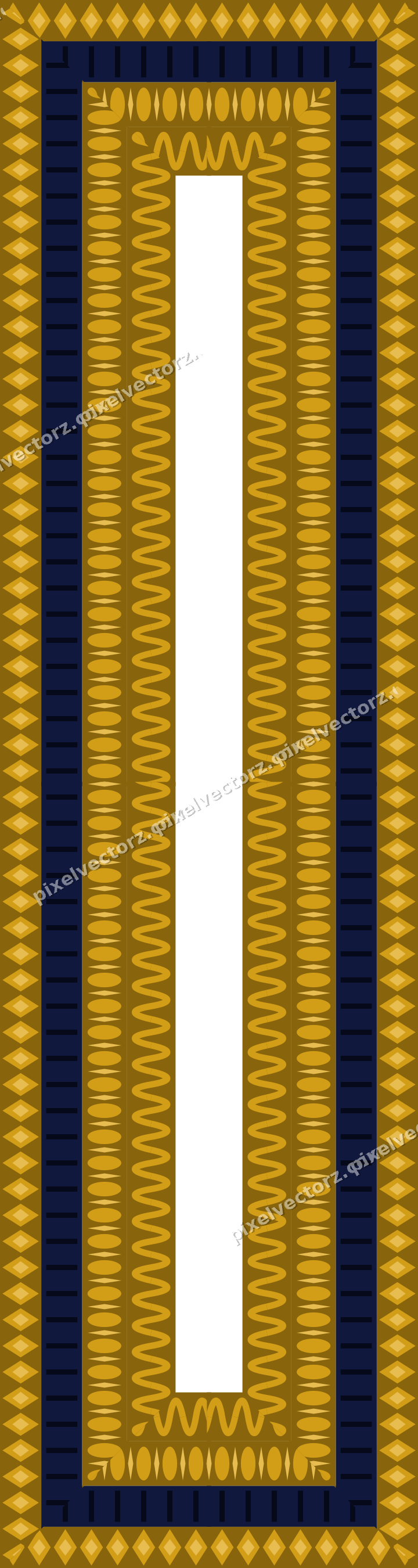 Decorative picture frame border in amber and blue with diamond band