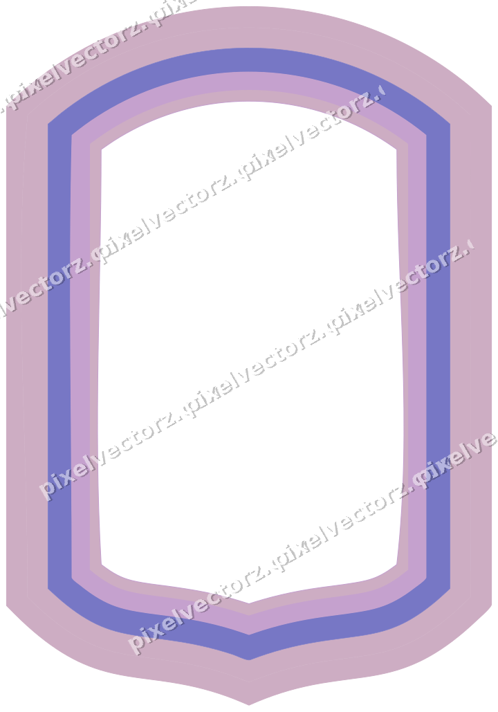 Decorative line art frame in purple and blue with label plaque