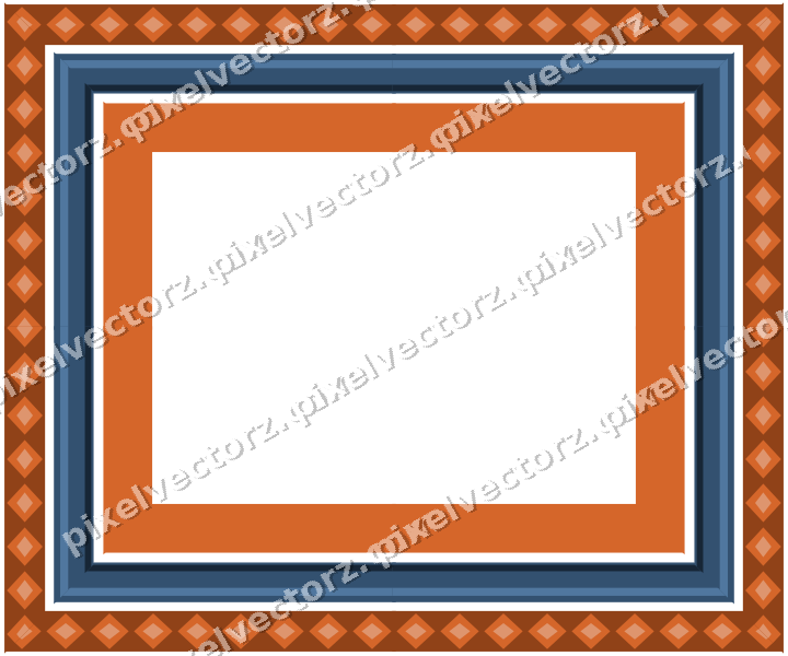 Decorative picture frame border in dark blue with diamond band