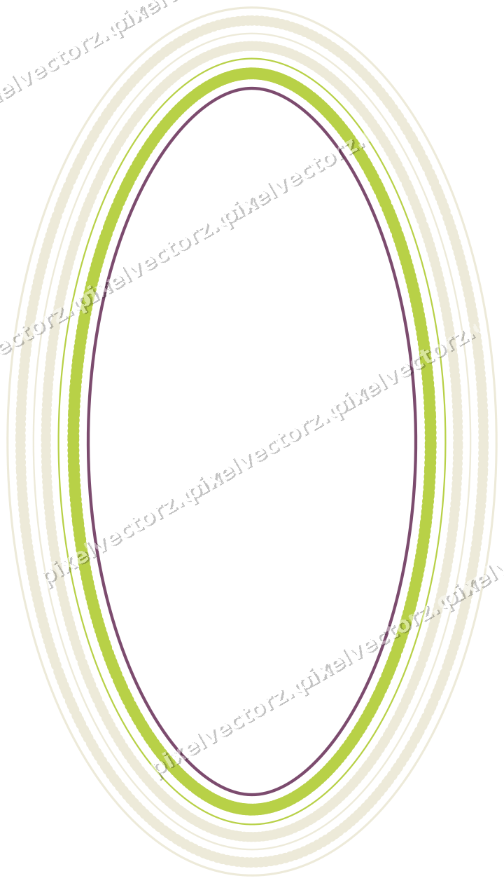 Decorative line art frame in dark magenta and lime with oval